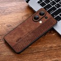 For Xiaomi Redmi Note 13 4G AZNS 3D Embossed Skin Feel Phone Case(Brown)
