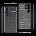For Samsung Galaxy S24 Ultra 5G Carbon Fiber Texture Shockproof TPU Phone Case(Black)