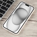 For iPhone 15 Plus Milk Tea Astronaut Pattern Liquid Silicone Phone Case(Ivory White)
