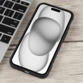 For iPhone 15 Plus Milk Tea Astronaut Pattern Liquid Silicone Phone Case(Ivory Black)