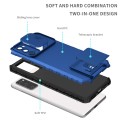 For Samsung Galaxy S20 FE Stereoscopic Holder Sliding Camshield Phone Case(Blue)