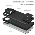 For Samsung Galaxy A05 Stereoscopic Holder Sliding Camshield Phone Case(Black)