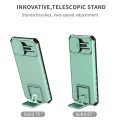 For Samsung Galaxy A05 Stereoscopic Holder Sliding Camshield Phone Case(Light Green)