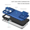 For Samsung Galaxy A05s Stereoscopic Holder Sliding Camshield Phone Case(Blue)