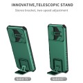 For Samsung Galaxy A05s Stereoscopic Holder Sliding Camshield Phone Case(Green)