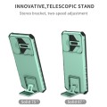 For Samsung Galaxy A05s Stereoscopic Holder Sliding Camshield Phone Case(Light Green)
