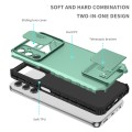 For Samsung Galaxy A05s Stereoscopic Holder Sliding Camshield Phone Case(Light Green)