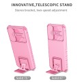 For Samsung Galaxy A15 5G Stereoscopic Holder Sliding Camshield Phone Case(Pink)