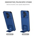For Samsung Galaxy A15 5G Stereoscopic Holder Sliding Camshield Phone Case(Blue)