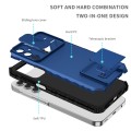 For Samsung Galaxy A15 5G Stereoscopic Holder Sliding Camshield Phone Case(Blue)