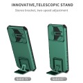 For Samsung Galaxy A15 5G Stereoscopic Holder Sliding Camshield Phone Case(Green)