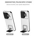 For Samsung Galaxy S24 5G Stereoscopic Holder Sliding Camshield Phone Case(White)