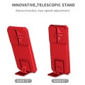 For Samsung Galaxy S24 5G Stereoscopic Holder Sliding Camshield Phone Case(Red)