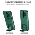For Samsung Galaxy S24 5G Stereoscopic Holder Sliding Camshield Phone Case(Green)