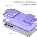 For Samsung Galaxy S24 5G Stereoscopic Holder Sliding Camshield Phone Case(Purple)