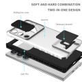 For Samsung Galaxy S24 Ultra 5G Stereoscopic Holder Sliding Camshield Phone Case(White)