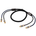 EMK 2 x RCA Male to 2 x RCA Male Gold Plated Connector Nylon Braid Coaxial Audio Cable for TV / Ampl