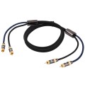 EMK 2 x RCA Male to 2 x RCA Male Gold Plated Connector Nylon Braid Coaxial Audio Cable for TV / Ampl