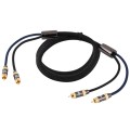 EMK 2 x RCA Male to 2 x RCA Male Gold Plated Connector Nylon Braid Coaxial Audio Cable for TV / Ampl