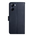 For vivo Y03 4G Genuine Leather Fingerprint-proof Flip Phone Case(Blue)