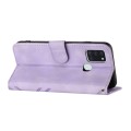 For Samsung Galaxy A21s Line Pattern Skin Feel Leather Phone Case(Light Purple)