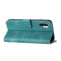 For Samsung Galaxy Note10+ Line Pattern Skin Feel Leather Phone Case(Light Blue)