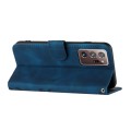 For Samsung Galaxy Note20 Ultra Line Pattern Skin Feel Leather Phone Case(Royal Blue)