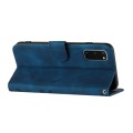 For Samsung Galaxy S20 Line Pattern Skin Feel Leather Phone Case(Royal Blue)