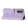 For Samsung Galaxy S22+ 5G Line Pattern Skin Feel Leather Phone Case(Light Purple)