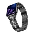 Diamond Metal Watch Band For Apple Watch SE 2023 44mm(Black)