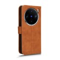 For vivo X100 Skin Feel Magnetic Flip Leather Phone Case(Brown)