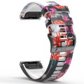 For Garmin Forerunner 965 / 955 / 945 / 935 Printing Quick Release Silicone Watch Band(Flower)