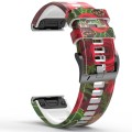 For Garmin Forerunner 965 / 955 / 945 / 935 Printing Quick Release Silicone Watch Band(Rose Flower)