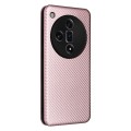 For OPPO Find X7 Ultra Carbon Fiber Texture Flip Leather Phone Case(Pink)