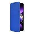 For OPPO Find X7 Ultra Carbon Fiber Texture Flip Leather Phone Case(Blue)