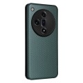 For OPPO Find X7 Ultra Carbon Fiber Texture Flip Leather Phone Case(Green)
