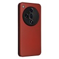 For OPPO Find X7 Ultra Carbon Fiber Texture Flip Leather Phone Case(Brown)