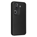 For OPPO Reno11 Pro Global Carbon Fiber Texture Flip Leather Phone Case(Black)