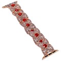Diamonds Twist Metal Watch Band For Apple Watch 8 41mm(Rose Gold Red)