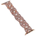 Diamonds Twist Metal Watch Band For Apple Watch 7 41mm(Rose Gold White)