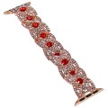 Diamonds Twist Metal Watch Band For Apple Watch SE 2022 40mm(Rose Gold Red)