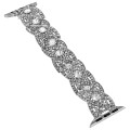 Diamonds Twist Metal Watch Band For Apple Watch 5 44mm(Silver)