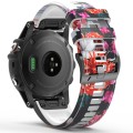 For Garmin  Tactix 7 Pro / Fenix 7X / 6X Pro Printing Quick Release Silicone Watch Band(Flower)
