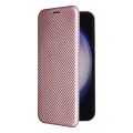 For Samsung Galaxy S24+ 5G Carbon Fiber Texture Flip Leather Phone Case(Pink)