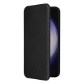 For Samsung Galaxy S24+ 5G Carbon Fiber Texture Flip Leather Phone Case(Black)