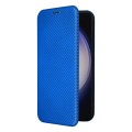 For Samsung Galaxy S24+ 5G Carbon Fiber Texture Flip Leather Phone Case(Blue)