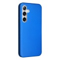 For Samsung Galaxy S24 5G Carbon Fiber Texture Flip Leather Phone Case(Blue)
