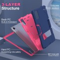 For Lenovo Tab M11/ Xiaoxin Pad 11 2024 Contrast Color Silicone Hybrid PC Tablet Case with Holder(Na