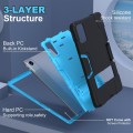 For Lenovo Tab M11/ Xiaoxin Pad 11 2024 Contrast Color Silicone Hybrid PC Tablet Case with Holder(Bl