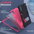 For Lenovo Tab M11/ Xiaoxin Pad 11 2024 Contrast Color Silicone Hybrid PC Tablet Case with Holder(Bl